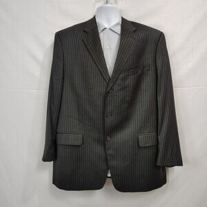 Vtg Loro Piana By Tallia Uomo Pinstripe Mens Blazer 100% Wool 44R Pick Stitch